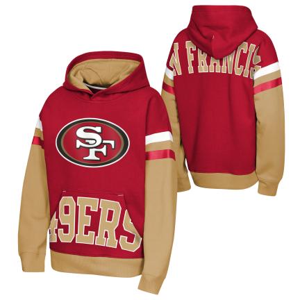 Youth San Francisco 49ers Pass Rush Pull Over Fleece Hoodie product image 3, provided for visual reference and product