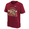 Nike San Francisco 4ers Helmet Cotton T-Shirt -Red product image 1, provided for visual reference and product detail review