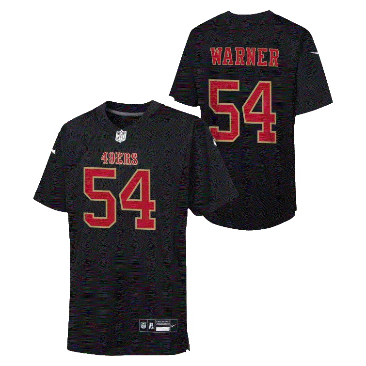 Nike Youth San Francisco 49ers Fred Warner Game Jersey - Carbon Black product image 3, provided for visual reference and