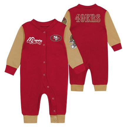 Infants San Francisco 49ers ENDZONE SNUGGLER LS COVERALL product image 3, provided for visual reference and product detail