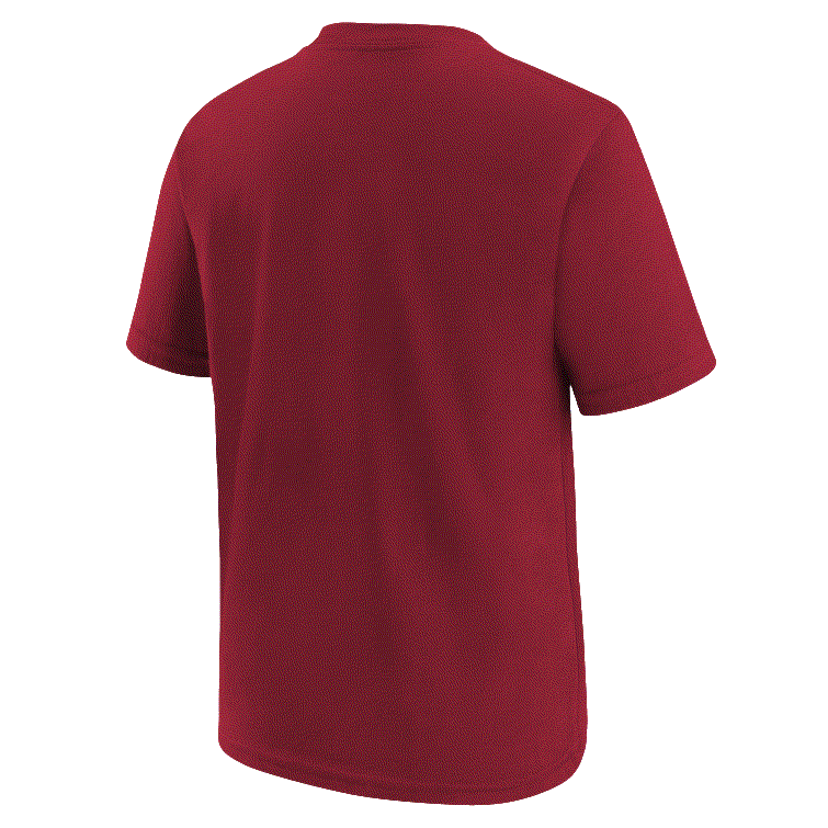 Nike San Francisco 4ers Helmet Cotton T-Shirt -Red product image 3, provided for visual reference and product detail review