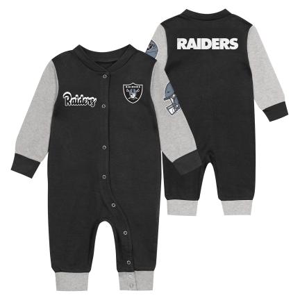 Las Vegas Raiders Baby ENDZONE SNUGGLER LS COVERALL product image 3, provided for visual reference and product detail review