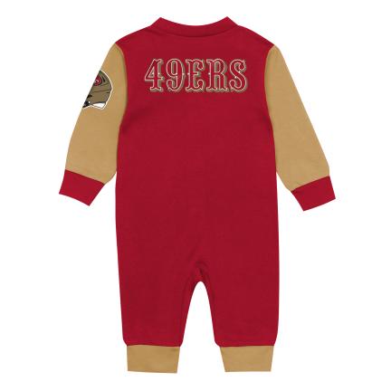 Infants San Francisco 49ers ENDZONE SNUGGLER LS COVERALL product image 2, provided for visual reference and product detail