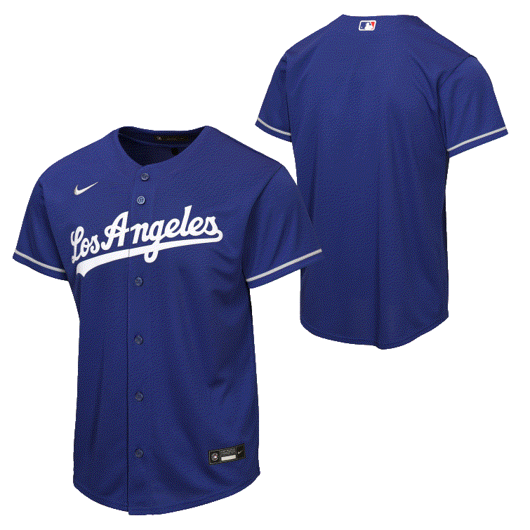 Nike Youth Los Angeles Dodgers Alternative Baseline Jersey-Royal product image 3, provided for visual reference and product