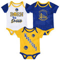 Baby & Infants Golden State Warriors Born To Hoop 3PC Creeper Set product image 1, provided for visual reference and product