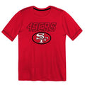 Youth San Francisco 49ers Hyped Up Classic Poly T-Shirt - Red product image 1, provided for visual reference and product