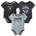 Las Vegas Raiders Baby/Infant Team 3PC Creeper Set product image 1, provided for visual reference and product detail review