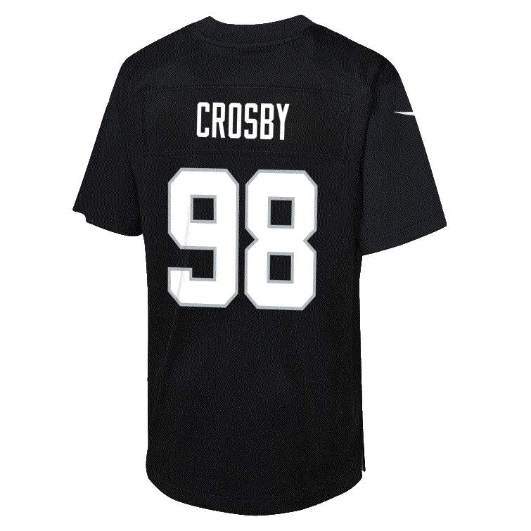 Nike Youth Las Vegas Raiders Maxx Crosby Game Jersey-Carbon Black product image 2, provided for visual reference and product