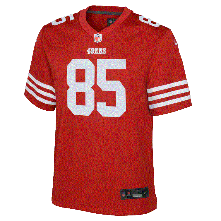 Nike Youth San Francisco 49ers George Kittle Game Jersey - RED product image 1, provided for visual reference and product