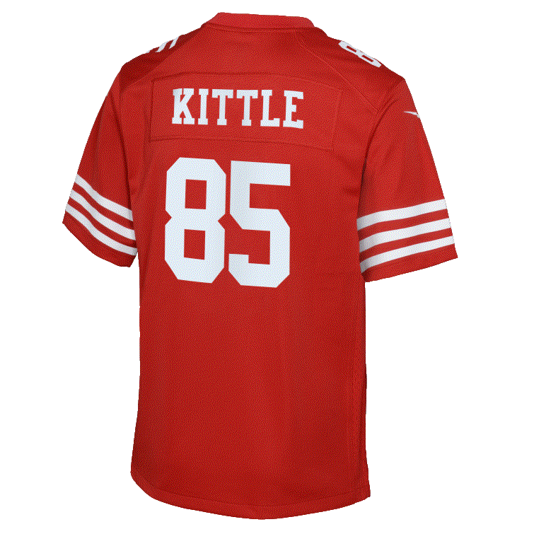 Nike Youth San Francisco 49ers George Kittle Game Jersey - RED product image 2, provided for visual reference and product