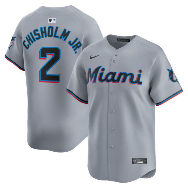 Jazz Chisholm Jr Miami Marlins Road Limited Jersey - Gray product image 1