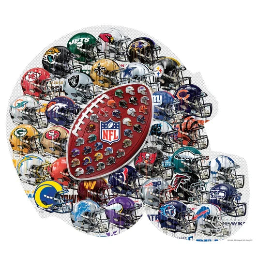 NFL Helmet Drip Art 500 Piece Shaped Jigsaw Puzzle product image 2, provided for visual reference and product detail review