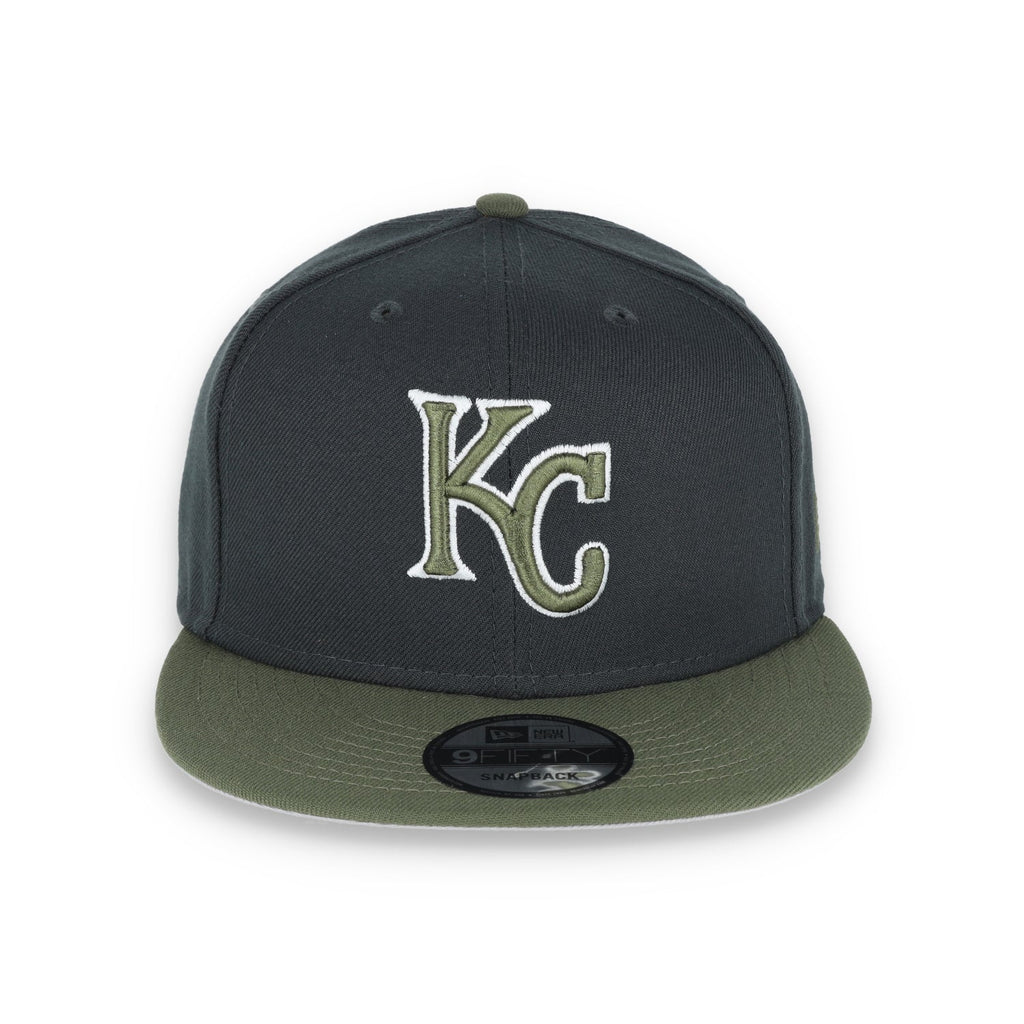 New Era Kansas Royals 2-Tone Color Pack 9Fifty Snapback Hat- Grey/Olive product image 2, provided for visual reference and