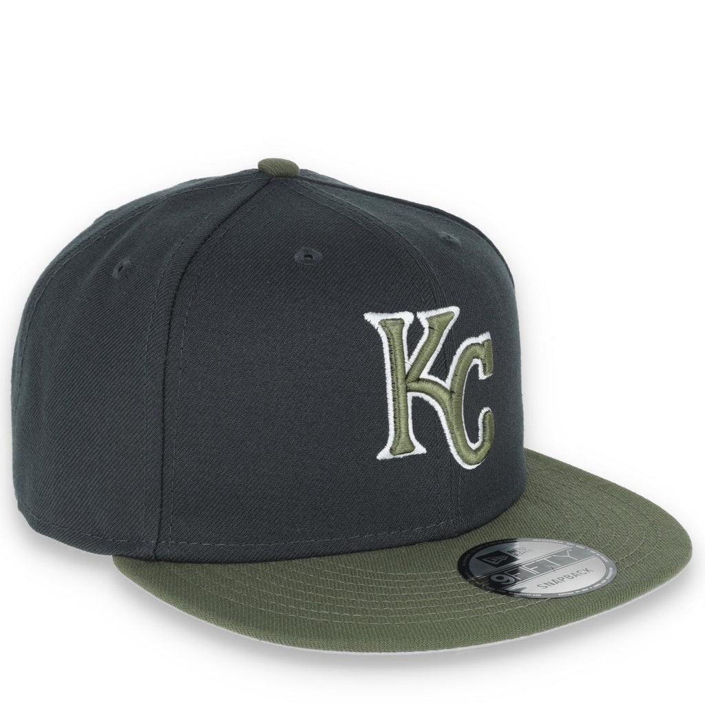 New Era Kansas Royals 2-Tone Color Pack 9Fifty Snapback Hat- Grey/Olive product image 1, provided for visual reference and