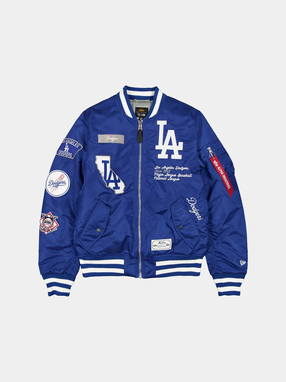 New Era Alpha Industries Los Angeles Dodgers Bomber Jacket - Royal product image 1, provided for visual reference and