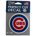 Chicago Cubs 4" x 4" Bullseye Perfect Cut Decal product image 1, provided for visual reference and product detail review