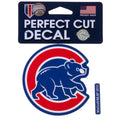 Chicago Cubs 4" x 4" Crawl Bear Perfect Cut Decal product image 1, provided for visual reference and product detail review