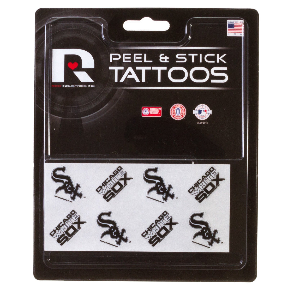 Chicago White Sox 8-Piece Peel and Stick Tattoos product image 1, provided for visual reference and product detail review