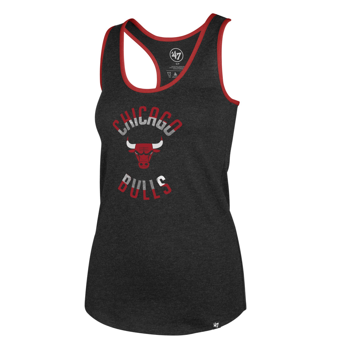 Chicago Bulls Jet Black Clutch Club Tank Top product image 1, provided for visual reference and product detail review