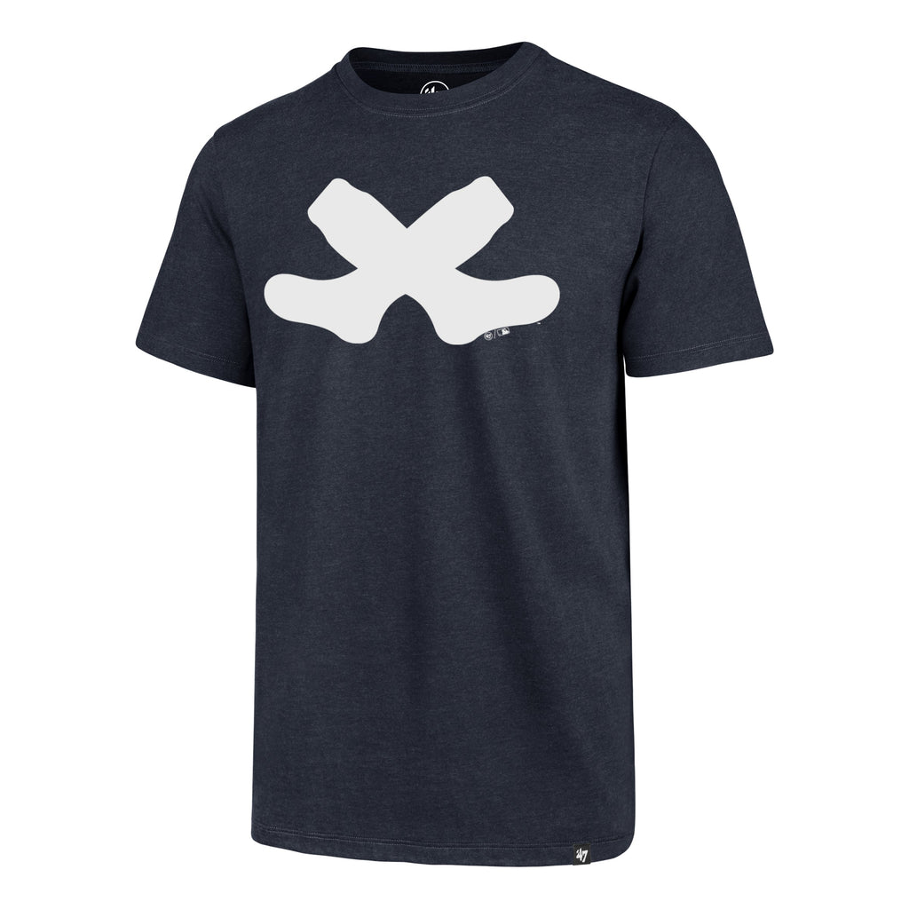 Chicago White Sox Navy Cross Socks Club T-Shirt product image 1, provided for visual reference and product detail review