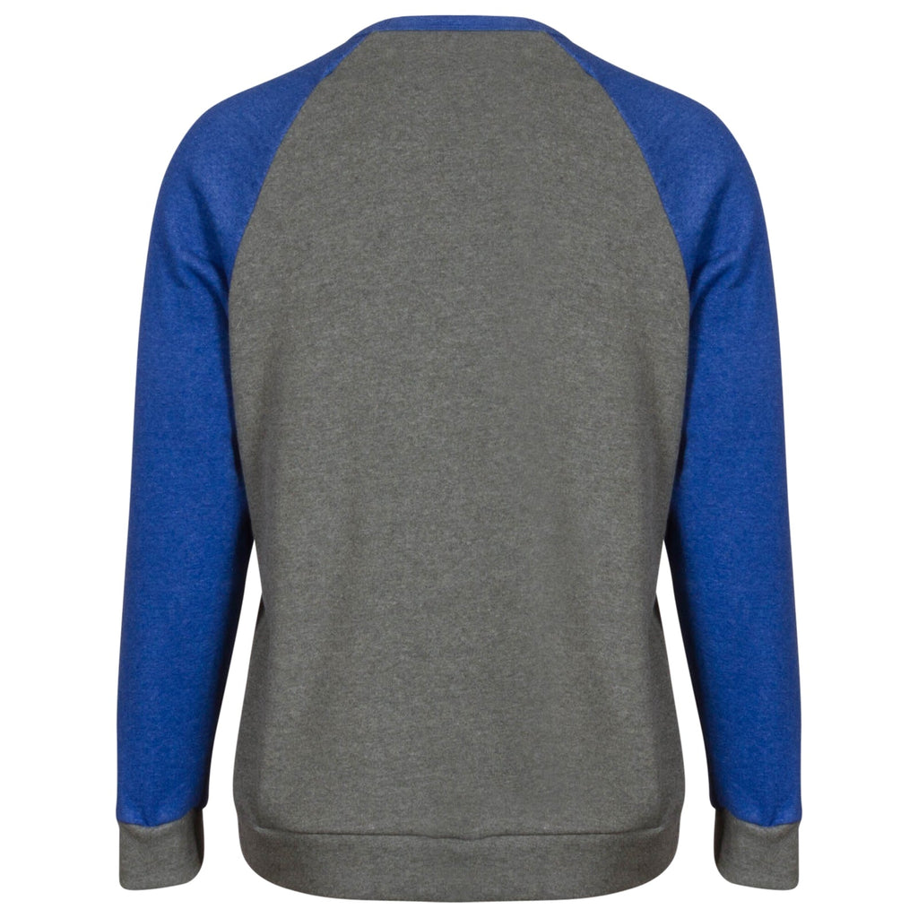 Chicago Men Heather Grey and Royal Crew Neck Sweatshirt product image 2, provided for visual reference and product detail