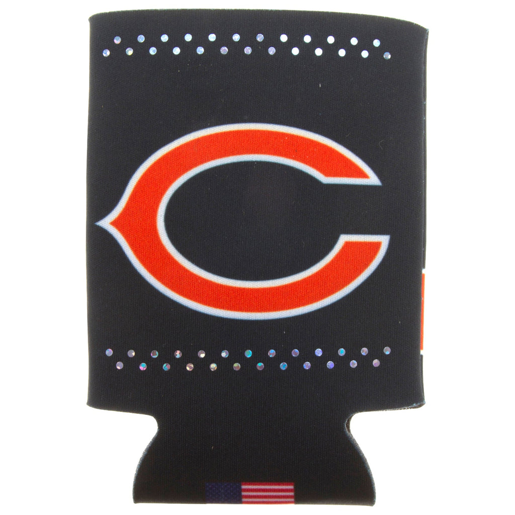 Chicago Bears Double-Sided "C" Logo Bling Can Coozie product image 1, provided for visual reference and product detail review