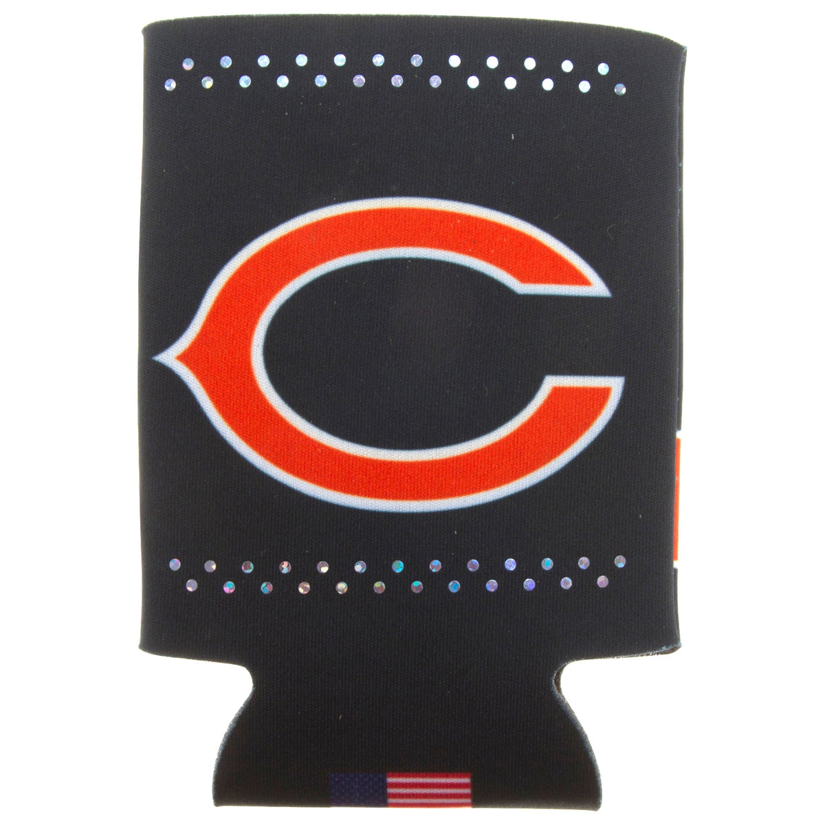 Chicago Bears Double-Sided "C" Logo Bling Can Coozie product image 1, provided for visual reference and product detail review