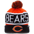 Chicago Bears Orange, Navy, and White "Chicago Bears" Wordmark Knit Pom Hat product image 1, provided for visual reference