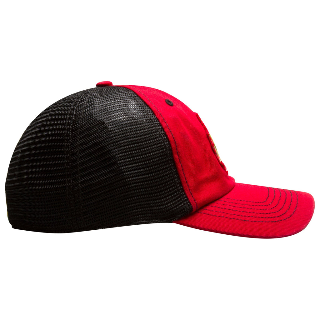 Chicago Blackhawks Red and Black Primary Logo Mesh Back Flex Fit Hat product image 4, provided for visual reference and