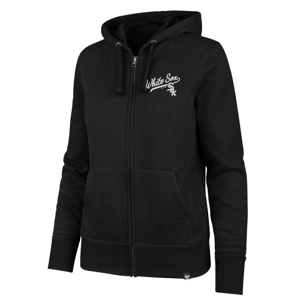 Chicago White Sox Women Black Headline Full Zip Current Logo Hoodie product image 1, provided for visual reference and