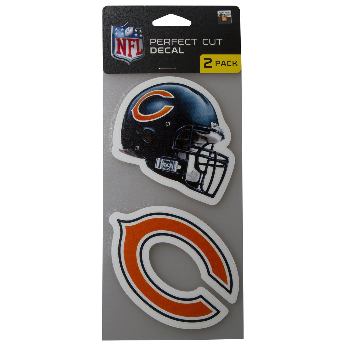 Chicago Bears 4" x 4" Helmet/"C" Logo Die-Cut Decal 2-Piece Set product image 1, provided for visual reference and product