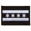 Chicago Flag Small Black and Silver Patch product image 1, provided for visual reference and product detail review