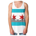 Chicago White Men Big Flag Skyline Tank product image 1, provided for visual reference and product detail review