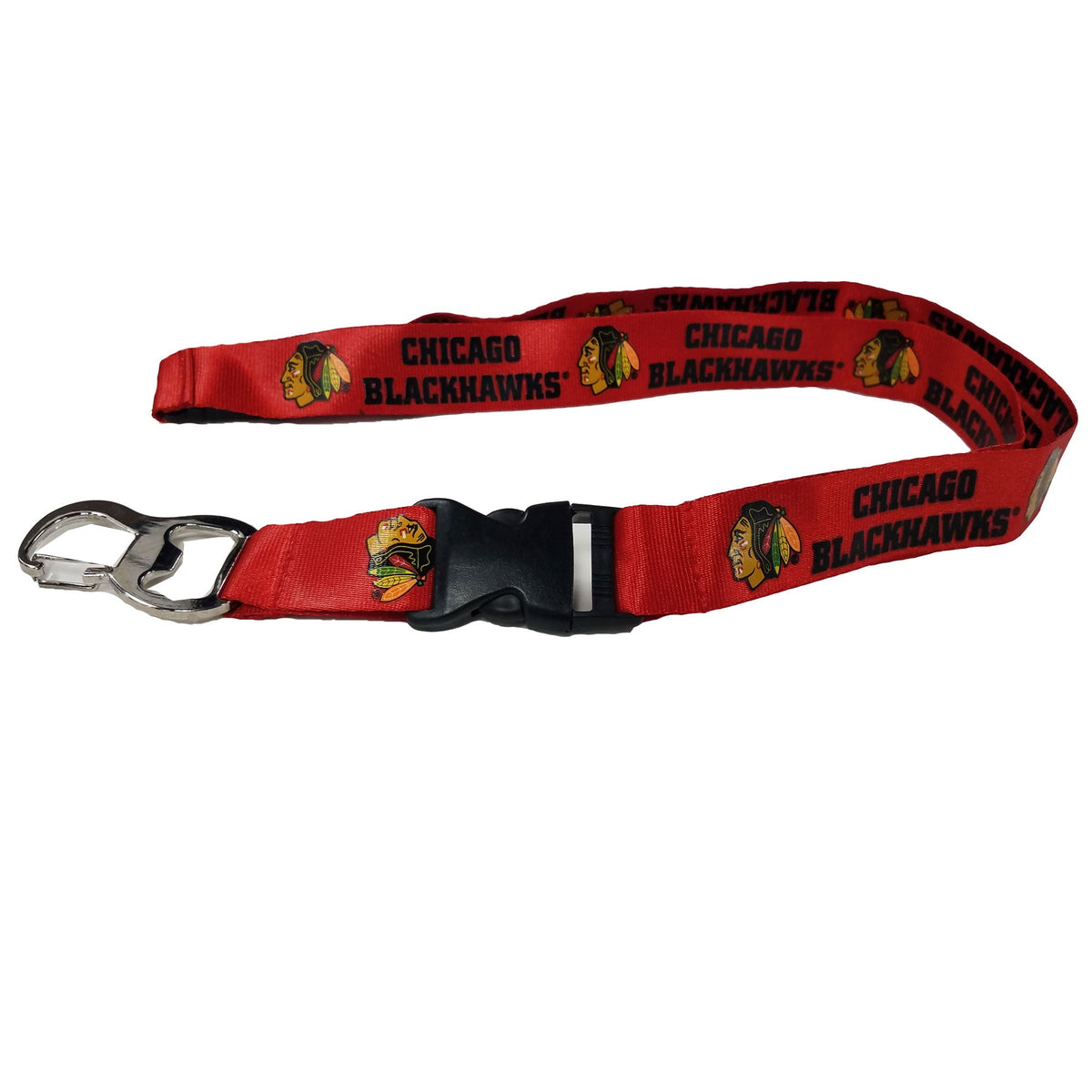 Chicago Blackhawks Bottle Opener Lanyard product image 1, provided for visual reference and product detail review