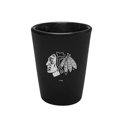 Chicago Blackhawks Black Shot Glass product image 1, provided for visual reference and product detail review