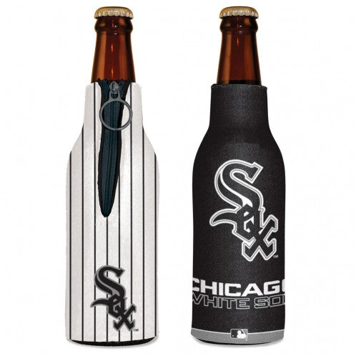 Chicago White Sox Bottle Zipper Pinstripe Coozie product image 1, provided for visual reference and product detail review