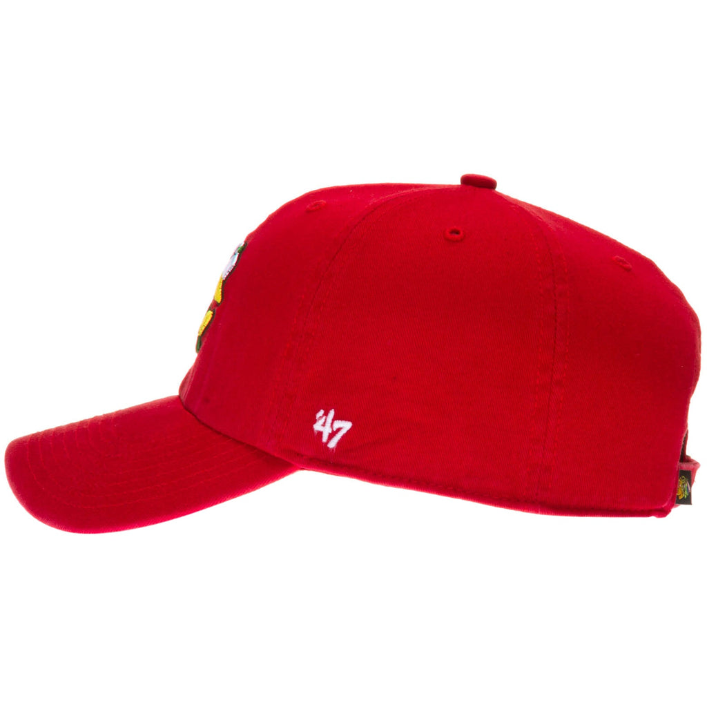 Chicago Blackhawks Red Tomahawks Logo Adjustable Clean-Up Hat product image 3, provided for visual reference and product