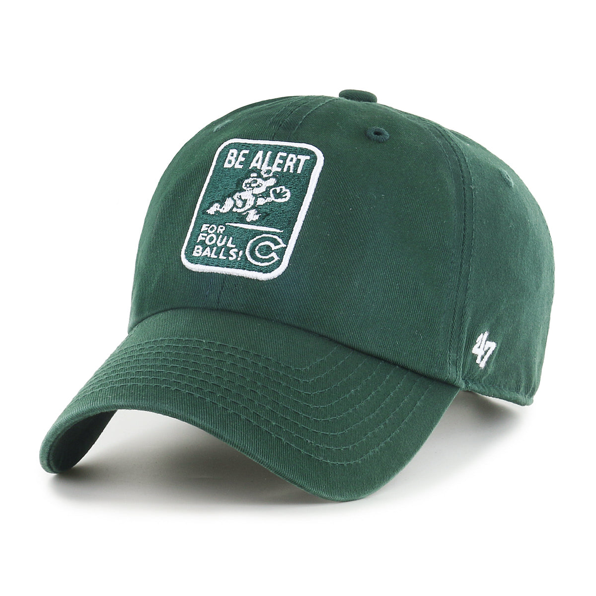 Chicago Cubs Dark Green Foul Balls Cleanup Hat product image 1, provided for visual reference and product detail review