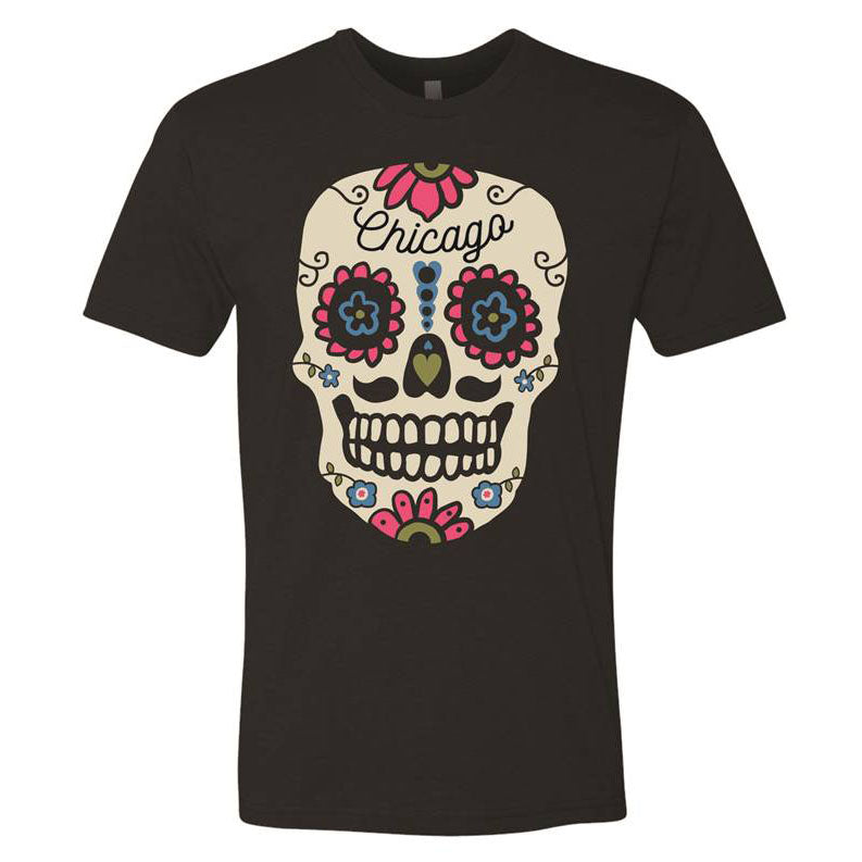 Chicago Black Sugar Skull T-Shirt product image 1, provided for visual reference and product detail review