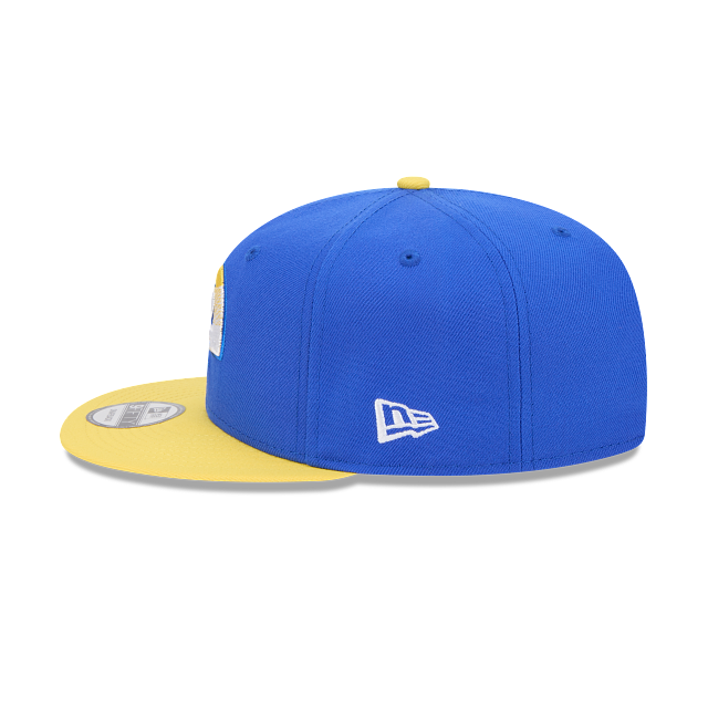 New Era Men Los Angeles Rams 9FIFTY Snapback Hat-Blue/Yellow product image 6, provided for visual reference and product