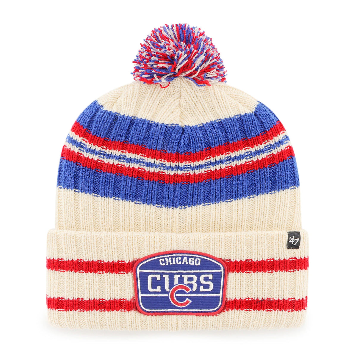 Chicago Cubs Home With Patch '47 Cuffed Knit hat product image 1, provided for visual reference and product detail review