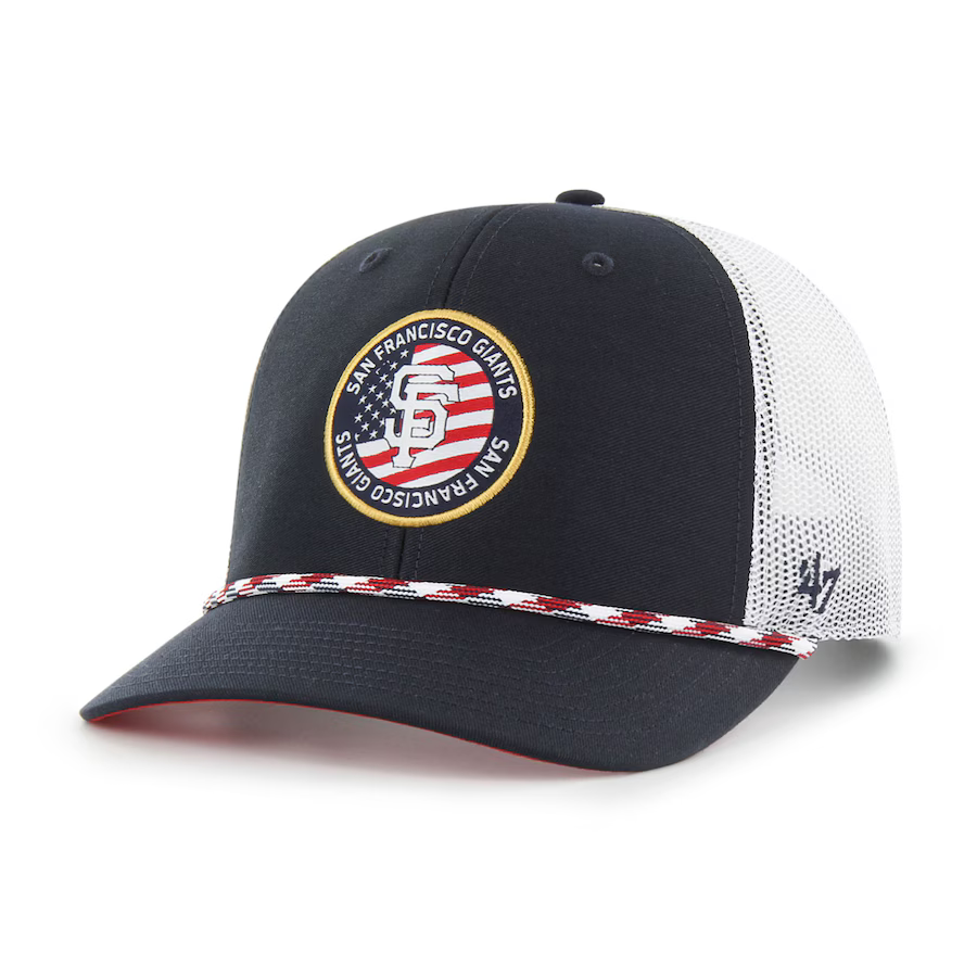 '47 Brand San Francisco Giants Navy Union Patch Trucker Hat product image 1, provided for visual reference and product