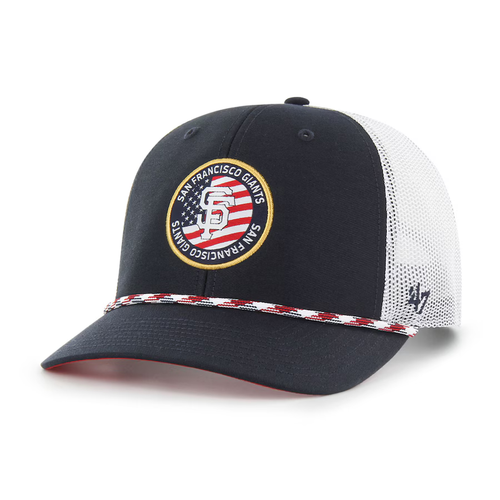 '47 Brand San Francisco Giants Navy Union Patch Trucker Hat product image 1, provided for visual reference and product