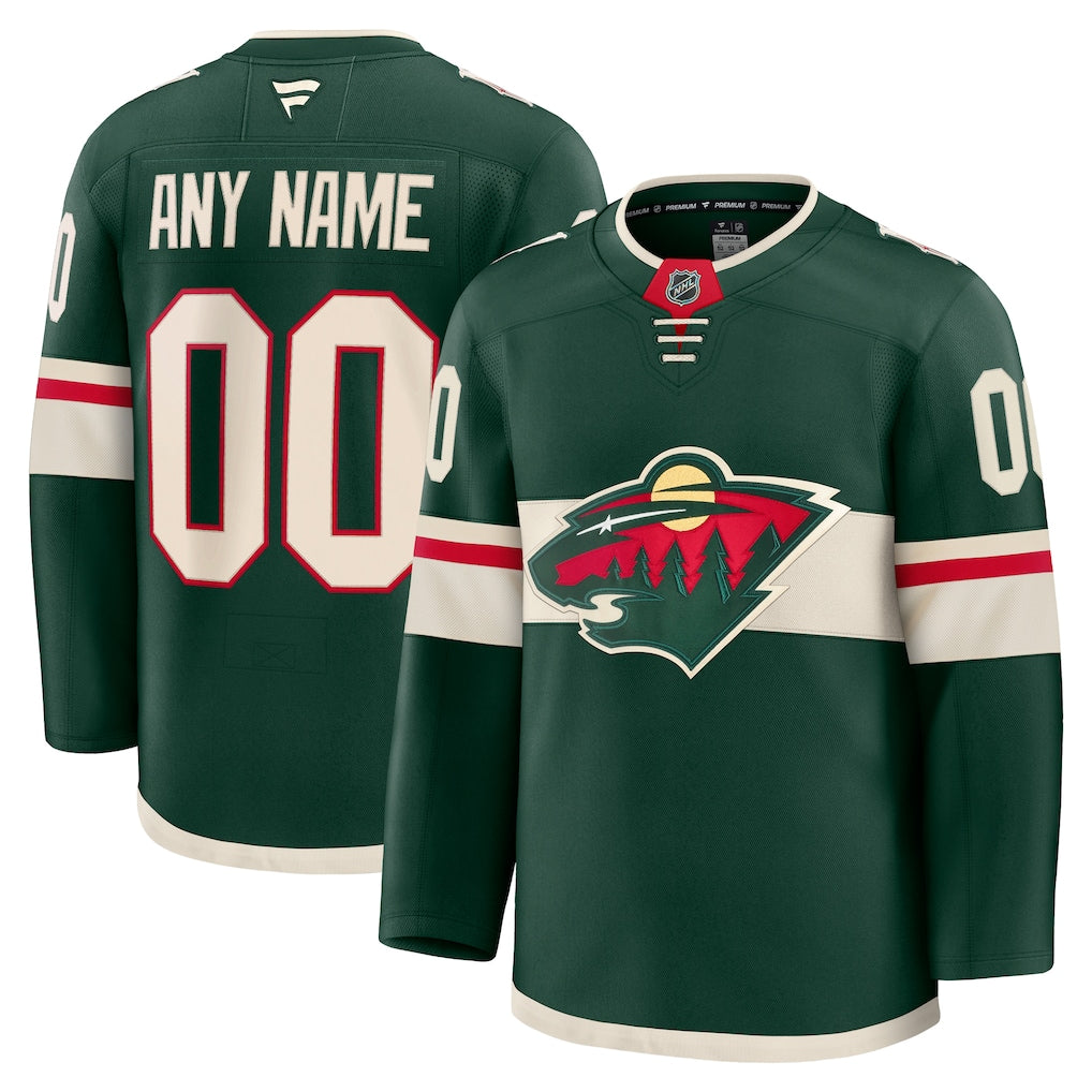 Custom Minnesota Wild Home Premium Jersey - Green product image 1