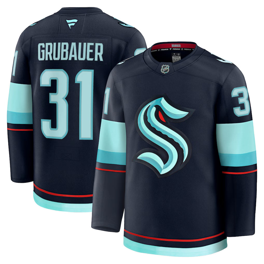 Philipp Grubauer Seattle Kraken Home Premium Jersey - Deep product image 1
