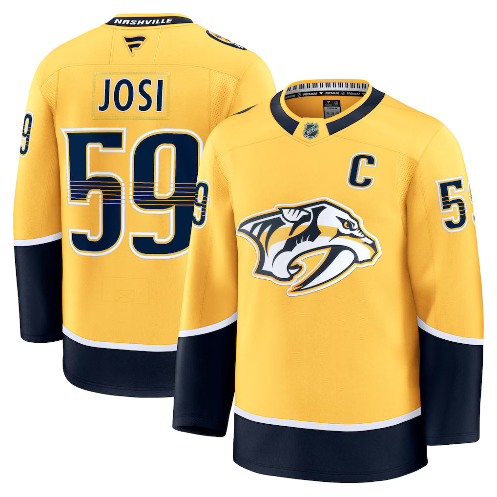 Roman Josi Nashville Predators Home Premium Jersey - Yellow product image 1