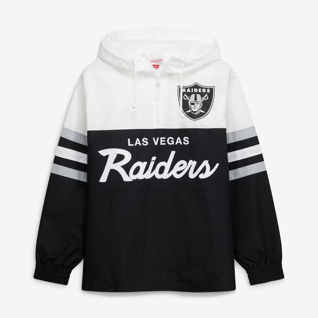 Mitchell & Ness Las Vegas Raiders Head Coach Lightweight Anorak Quarter-Zip Windbreaker product image 1, provided for visual