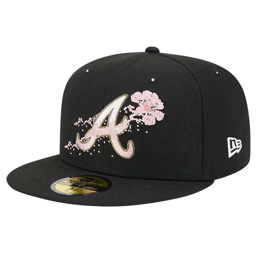 New Era Atlanta Braves Dotted Floral 59FIFTY Fitted Hat product image 2, provided for visual reference and product detail