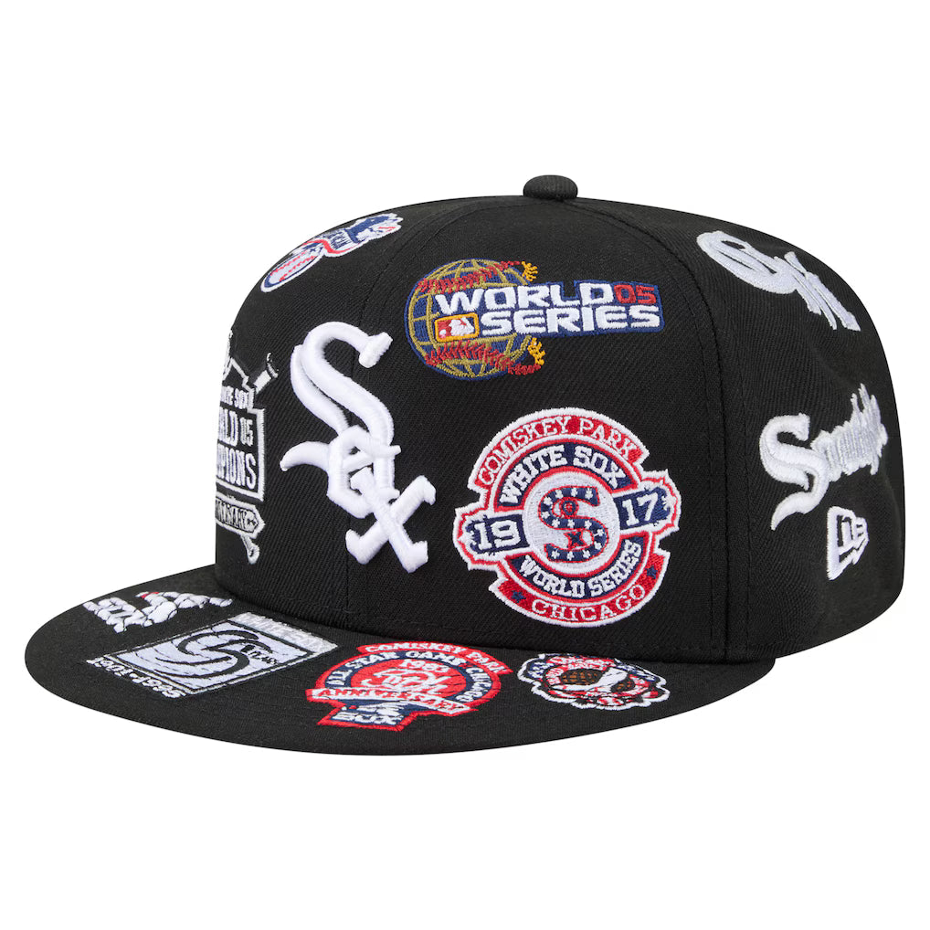 New Era Chicago White Sox All Over 59FIFTY Fitted Hat - Black product image 2, provided for visual reference and product