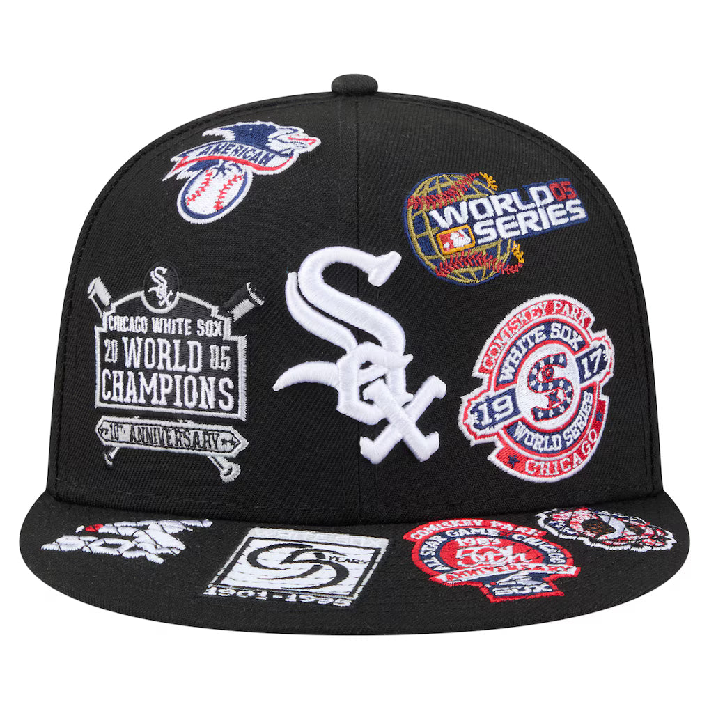 New Era Chicago White Sox All Over 59FIFTY Fitted Hat - Black product image 3, provided for visual reference and product